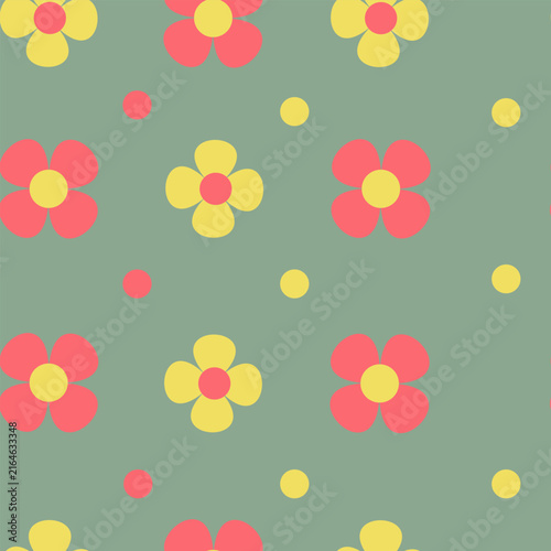 Vector seamless floral patttern. Flowers different sizes. .eps