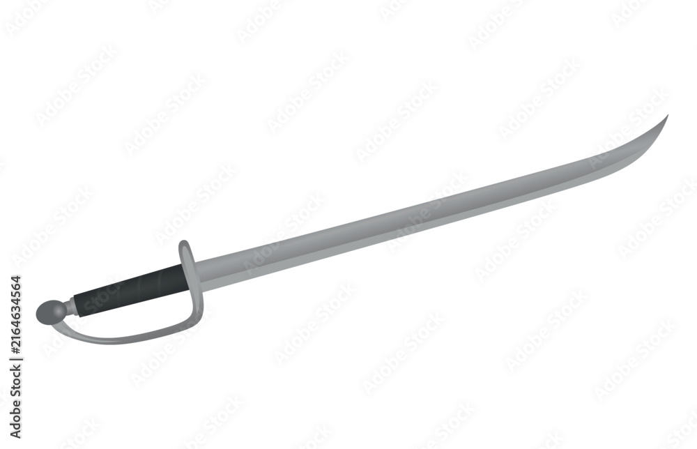 Fototapeta premium Pirate traditional saber. vector illustration