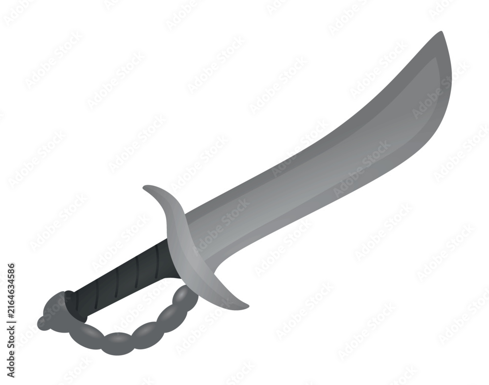 Fototapeta premium Pirate traditional saber. vector illustration