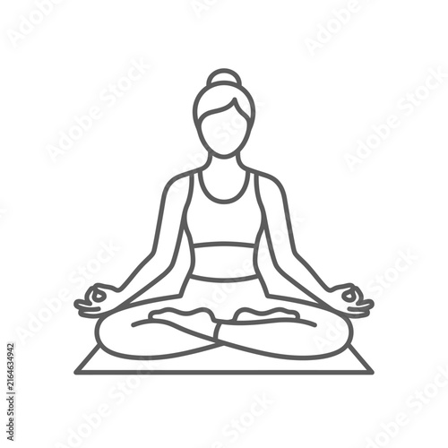Woman in Lotus Position Meditating Calmly.
