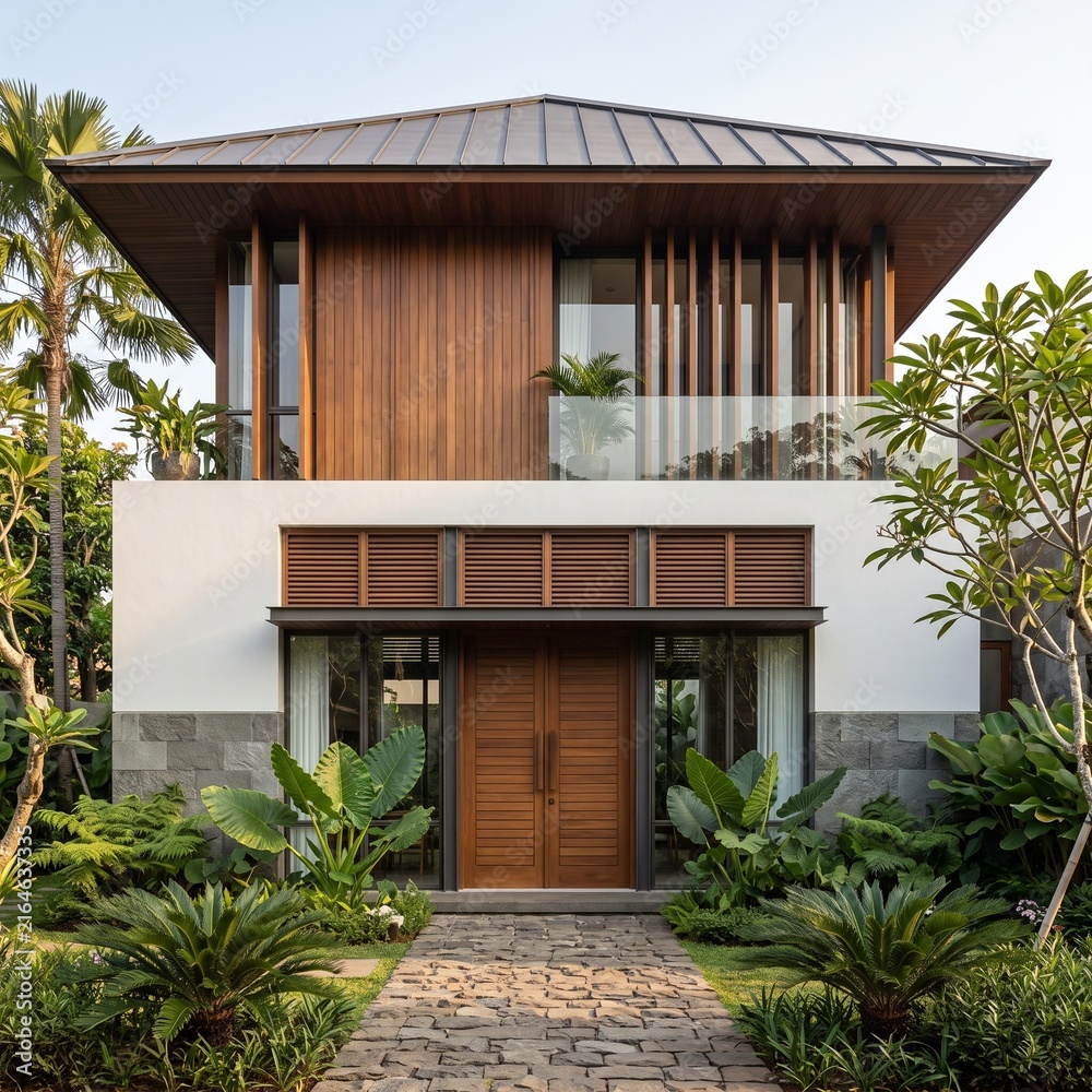 Fototapeta premium modern house with garden