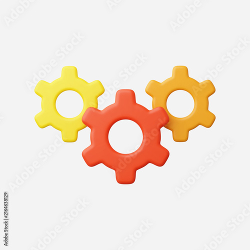 3d Realistic Mechanism icon vector illustration