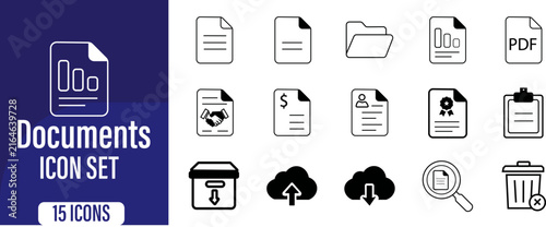Compliance line icon set. Contain icons related to compliance, regulatory, governance, corporate, transparency, regulations Etc. Fully Editable. Vector illustration.