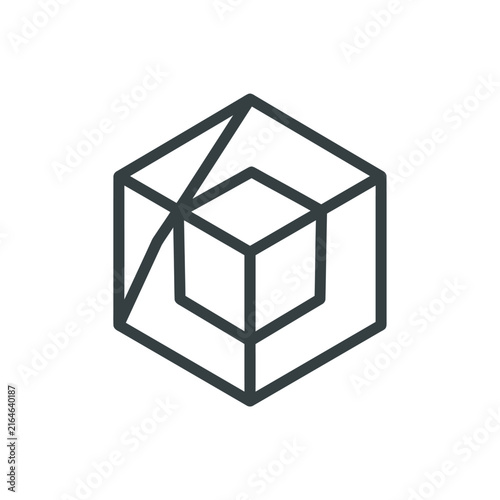 Abstract Geometric Cube Design, 3D Illusion, Modern Minimalist Logo Concept