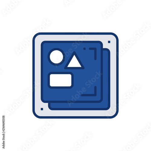 Abstract Geometric Shapes on Stacked Frames, Modern Design Icon