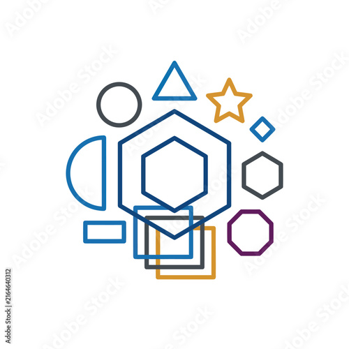 Abstract geometric shapes pattern, infographic elements, colorful vector illustration