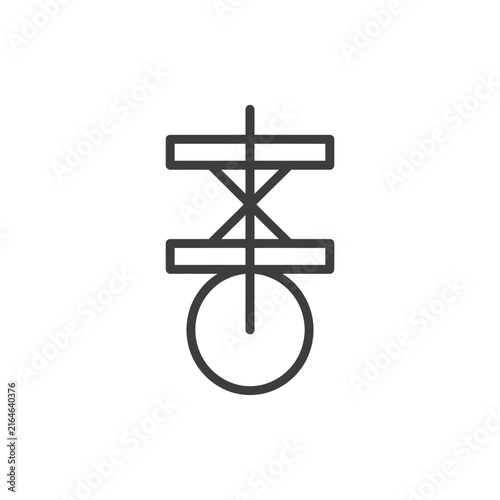Abstract geometric symbol, minimalist line art, modern design element, vector icon