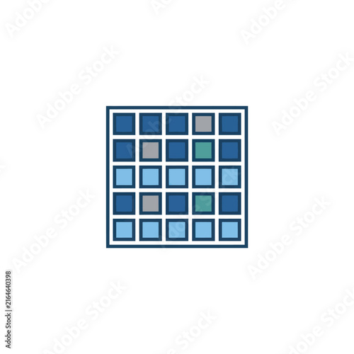Abstract Grid of Blue and Gray Squares, Geometric Pattern, Modern Design