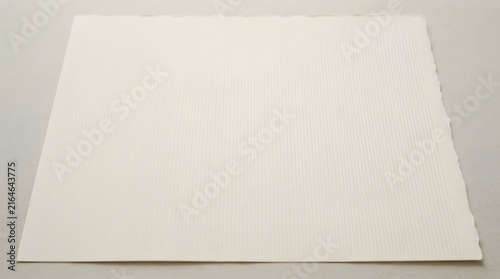 A clean blank white square paper sheet centered on a neutral grey background for copy space
