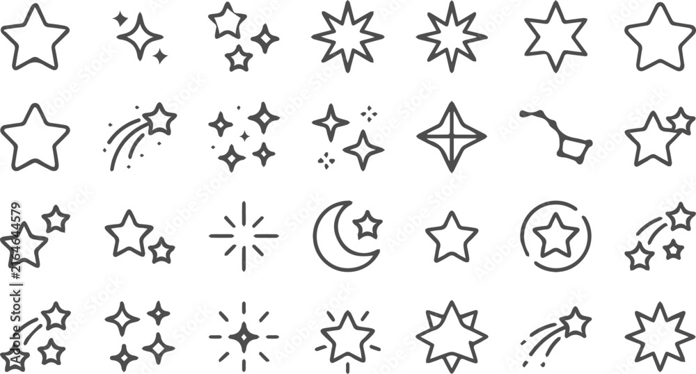 Fototapeta premium Stars_and_sparkles_icon_set 