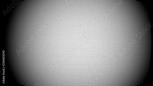Curved vintage CRT monitor screen with vignette border analog static noise and horizontal scanline texture overlay