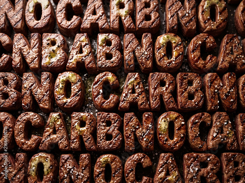 Grilled Steak Letters NO CARB Mosaic Pattern