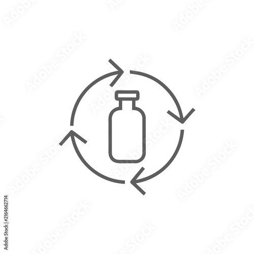 Medicine bottle recycling symbol icon vector