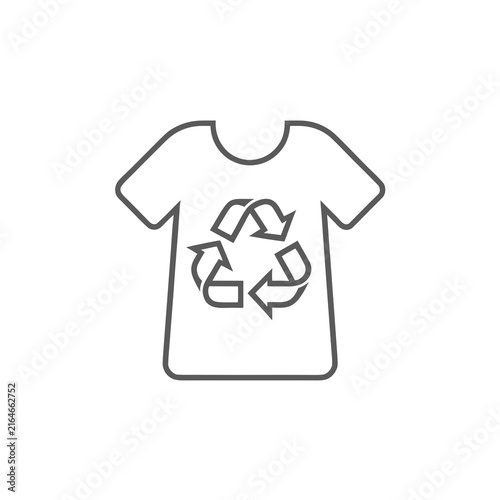 Recycling t shirt line icon vector graphic