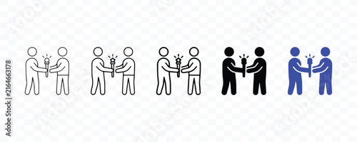 Leadership transition icons vector illustration set representing executive succession, team change, career progression and management handover