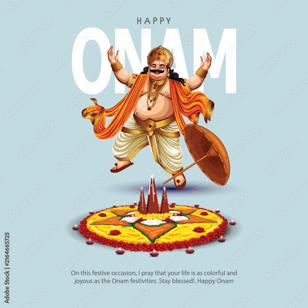 Naklejka premium new happy Onam celebration greetings. abstract vector illustration design