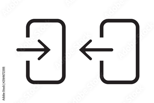 Foto Enter and exit icon. Login logout icon.