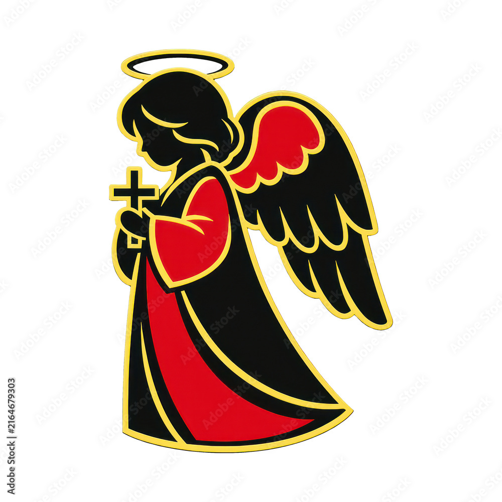 Naklejka premium PNG Elegant angel silhouette illustration.