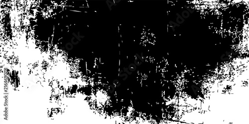 Obraz na plátne Abstract Grunge Texture Black and white abstract grunge texture with distressed elements, evoking a raw, textured aesthetic