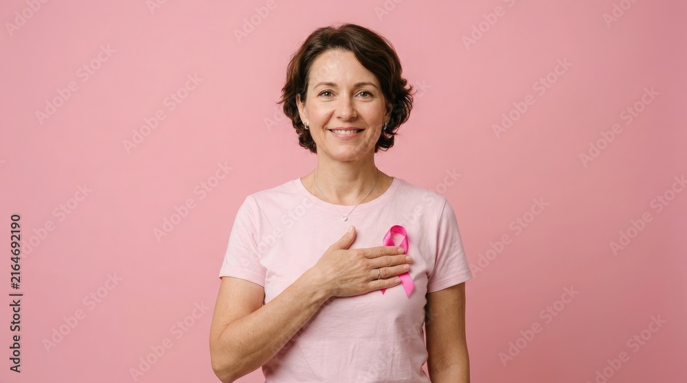 Fototapeta premium Supporting breast cancer awareness month empowering women through early detection research funding and compassionate care for a healthier future for all