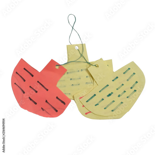 Pink and yellow geometric of a hand holding a megaphone pink hand yellow megaphone geometric shapes bright colors made by torn paper with white background