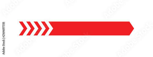 Red right arrow banner with chevron pattern.