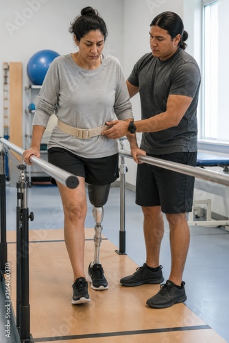 Plakat Prosthetic Limb Fitting Clinic Supported Above Knee Prosthesis First Steps