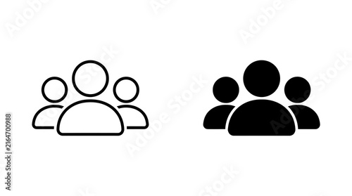 People group icons, team and user profile isolated on transparent background