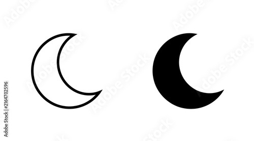 Moon crescent icons set isolated on transparent background