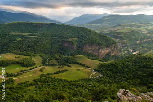 Beautiful summer landscape with forest and mountains, Armenia