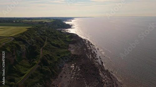 Drone view of the cliffs and beaches of the D-Day landings