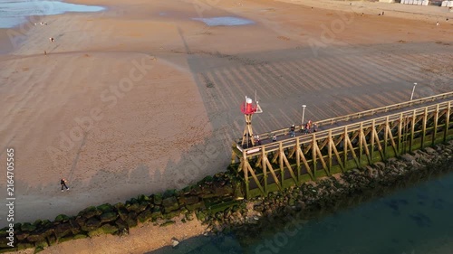 Aerial view of the Courseulles sur mer pier