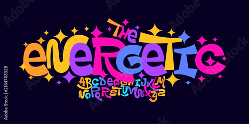 Fun Groovy Font Cartoon Logo Alphabet Color Typography Bouncy Letter Set, Dancing Typographic Design for Carnival Title, Music Fest Poster Headline Logotype. Funny Fonts. Vector Typeface