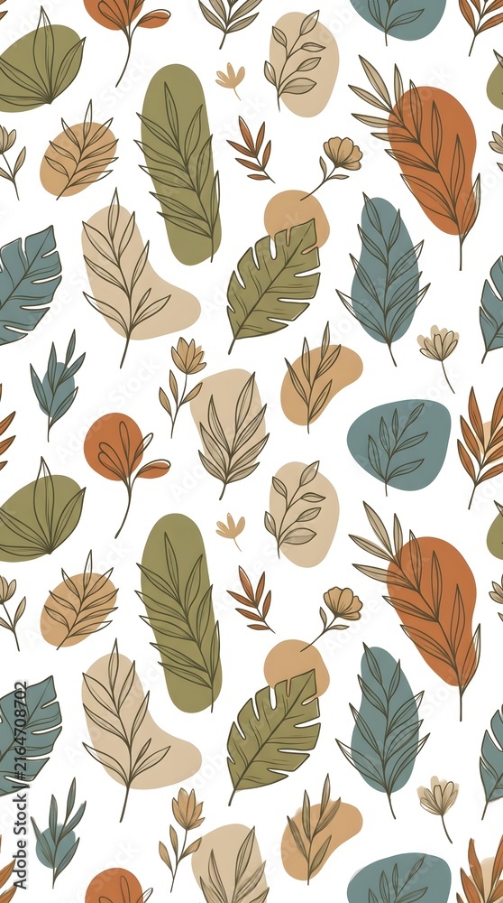 autumn leaves seamless pattern