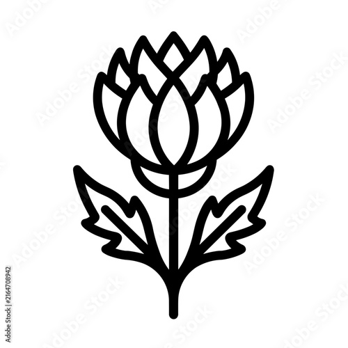 Minimalist Scottish thistle flower vector icon