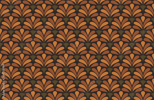 Seamless botanical art deco pattern. Geometric leaf background for textile.