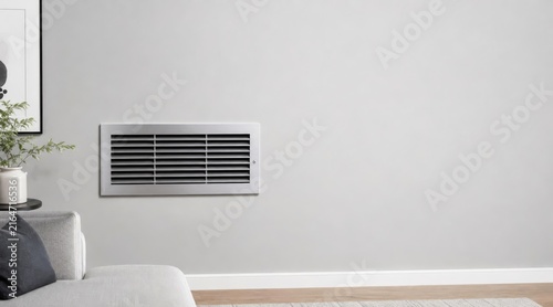 Air Conditioning Wall Vent on Gray Wall