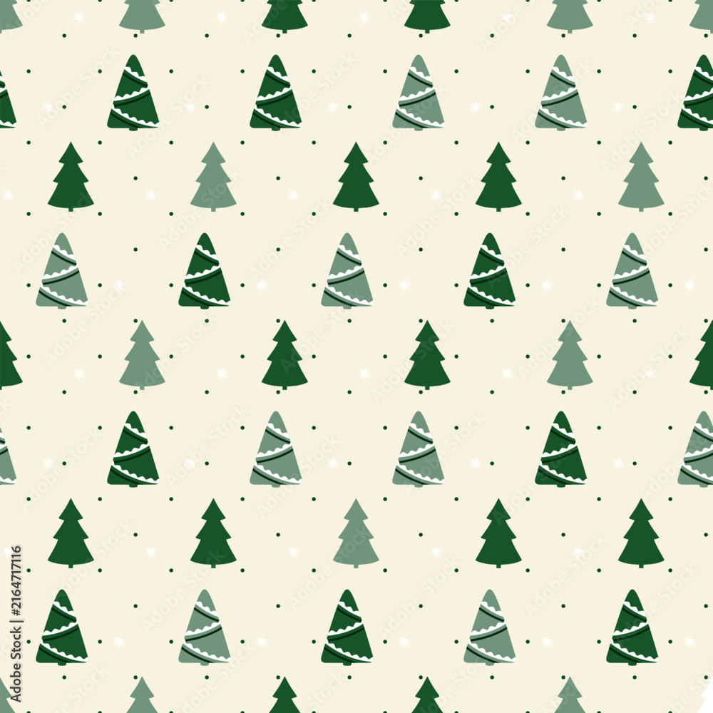 Obraz premium Christmas pattern with christmas tree. Happy New Year design.