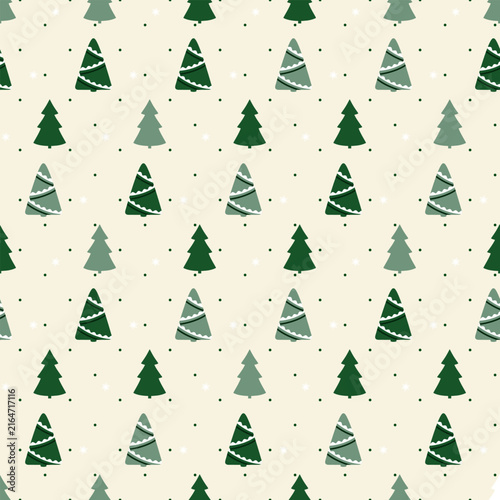 Christmas pattern with christmas tree. Happy New Year design.