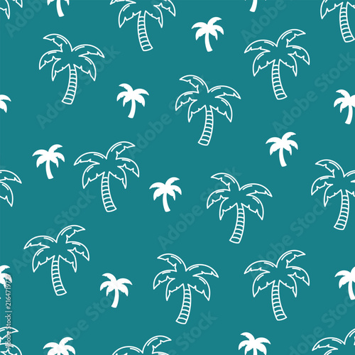 Tropical Palm Trees Seamless Pattern.