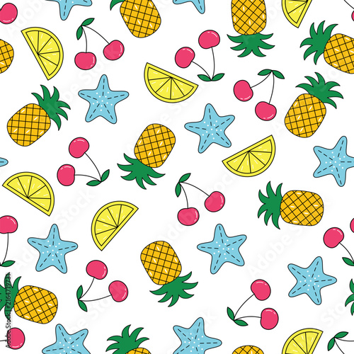 Summer seamless vector pattern. Tropical summer print