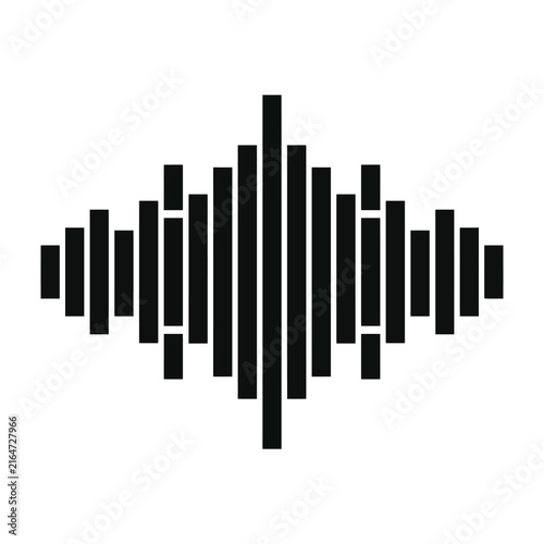 Black sound wave graphic symbol icon audio music waveform pattern