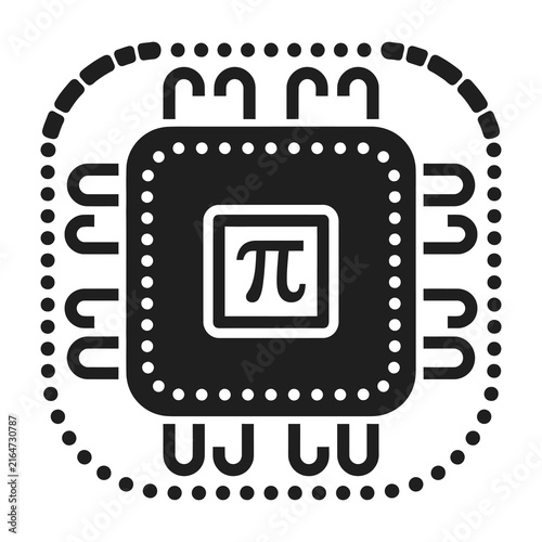 Pi symbol on microchip circuit board design