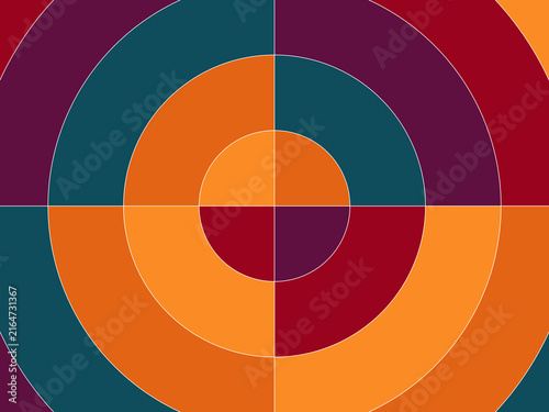 Colorful Pie Wedge Radial Abstract Design