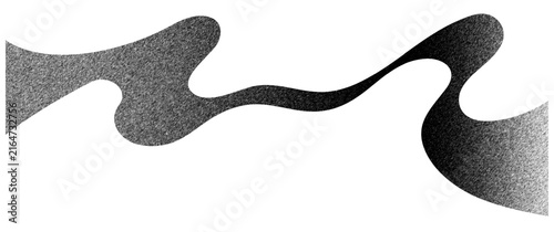 Abstract black and gray flowing wave shape creates a dynamic minimalist design. Smooth curves form a fluid ribbon with soft gradient shading. Ideal for modern backgrounds, banners, posters, and templa