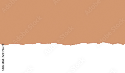 Torn Peach Paper Edge with Rough Grunge Texture and Irregular Bottom Border, Transparent Background PNG