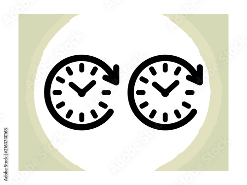 Foto Clock icons with arrows indicating time passing or turnaround