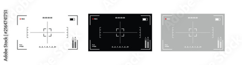 Video Camera Viewfinder Overlay Interface, Recording Screen HUD Display, Camera Focus Frame and Exposure Monitoring UI Template