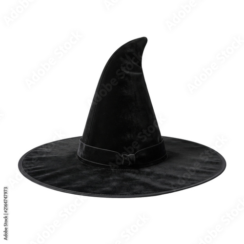 Cuadro en lienzo Black velvet witch hat for halloween costume