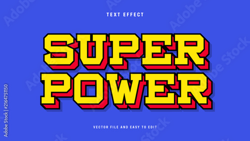 Super Retro Cartoon Text Effect with Bold Comic 3D Typography Vector Template